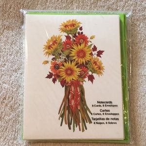 Sunflower Note Card Set NWT set of 8 with envelope